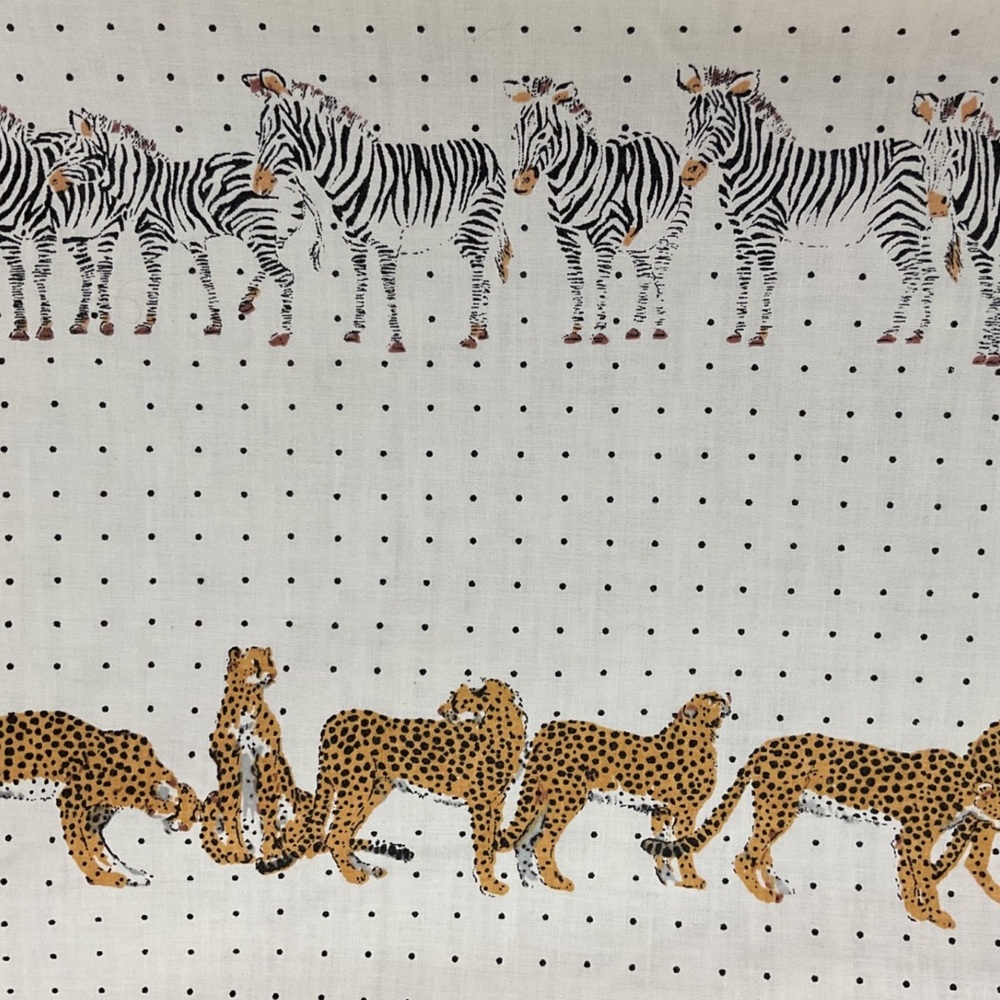 Reclaimed vintage animal print fabric 50.5” x 66” cotton blend